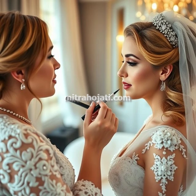 میکاپ و شینیون عروس کلاسیک در مشهد
